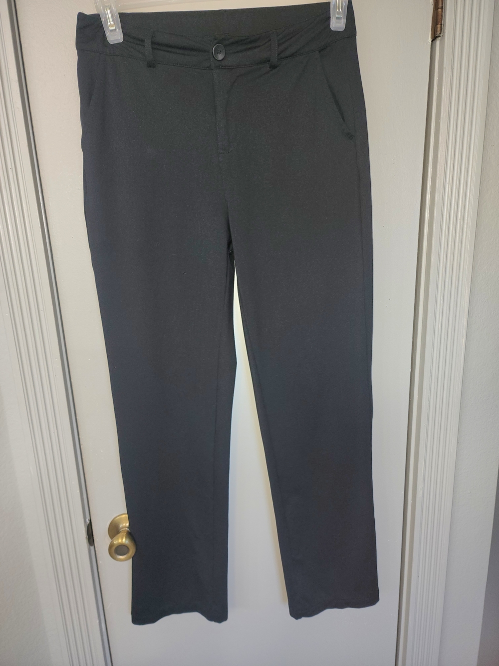 Classic Straight-Leg Black Work Pants for Women